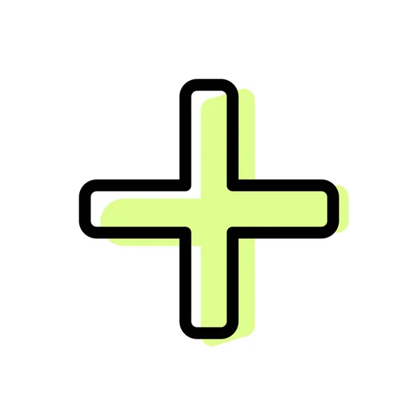 Symbole Croix Urgence Pour Santé Sécurité — Image vectorielle