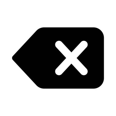 Delete and backspace key symbol on keyboard