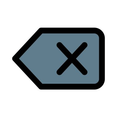 Delete and backspace key symbol on keyboard