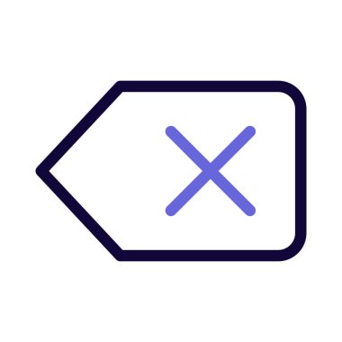 Delete and backspace key symbol on keyboard