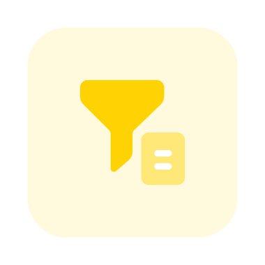 funnel shaped filter to sort new list or category