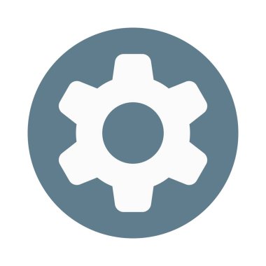 setting cog wheel menu option isolated in while background