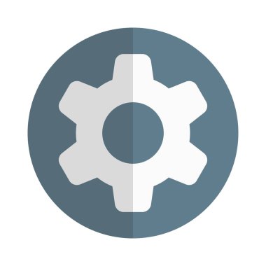 setting cog wheel menu option isolated in while background