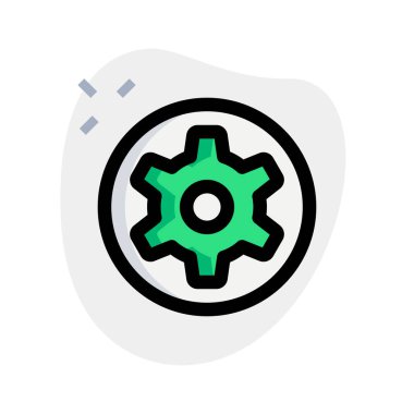 setting cog wheel menu option isolated in while background