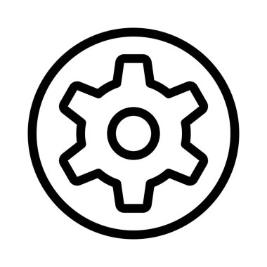 setting cog wheel menu option isolated in while background