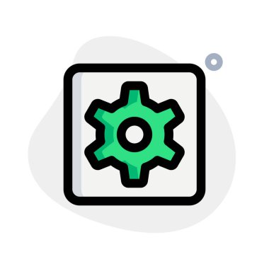setting cog wheel menu button isolated in while background