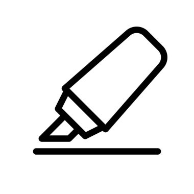 Highlighting important notes and text tool isolated on white background