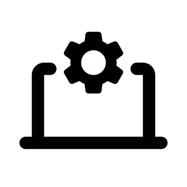 portable laptop internal operation system setting isolated in white background