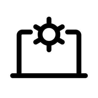 portable laptop internal operation system setting isolated in white background