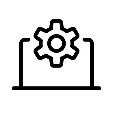 portable laptop internal operation system setting isolated in white background