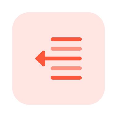 Narrow document page-setup text left shift arrow