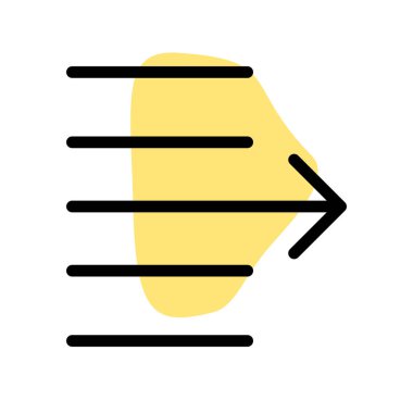 Narrow document page-setup text right shift arrow