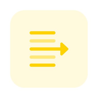 Narrow document page-setup text right shift arrow