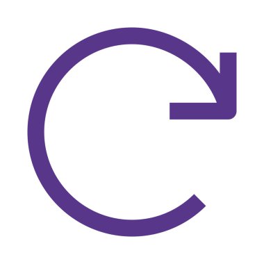 redo loop clockwise round arrow isolated on white background