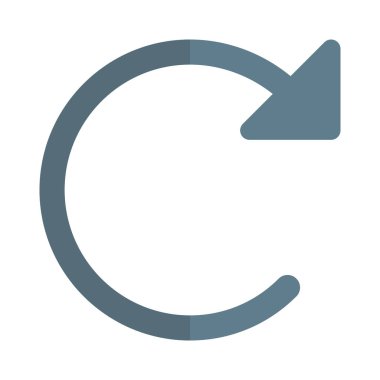 redo loop clockwise round arrow isolated on white background