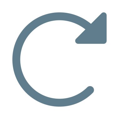 redo loop clockwise round arrow isolated on white background