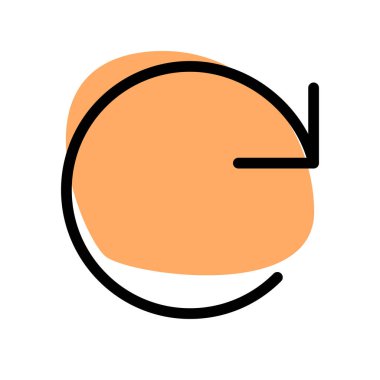 redo loop clockwise round arrow isolated on white background