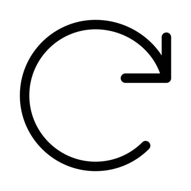 redo loop clockwise round arrow isolated on white background