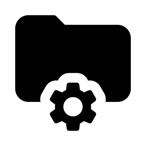 Computer File Folder Customization Setting Option Button — Image vectorielle