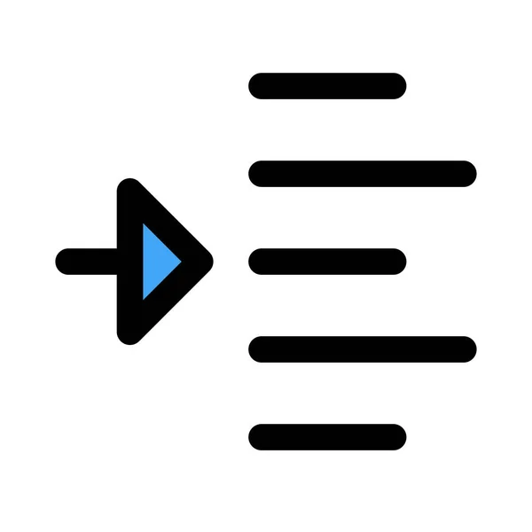 Indent Left Shift Arrow Direction Align Format Increase Paragraph — Stockvektor
