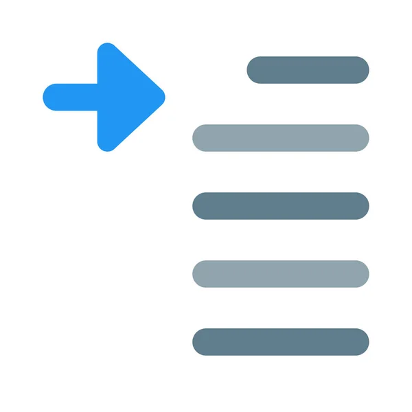 Left Center Margin Paragraph Arrow Position Edit Setting Alignment — Vetor de Stock