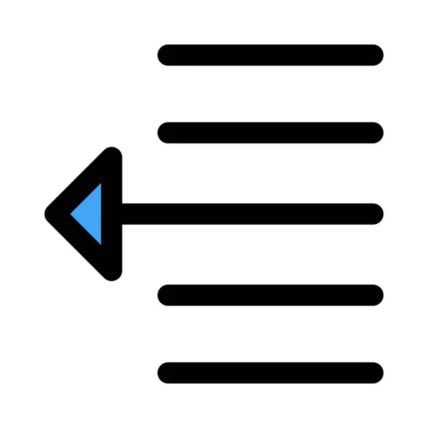 Narrow Document Page Setup Text Left Shift Arrow — Stockvektor