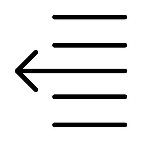 Estrecho Documento Página Configuración Texto Flecha Izquierda Cambio — Vector de stock