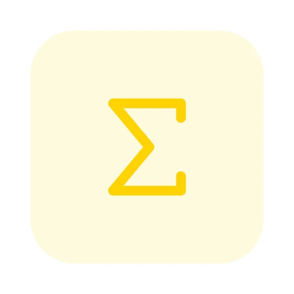 Symbol Sigma Greek Alphabet Used Sum Series — Archivo Imágenes Vectoriales