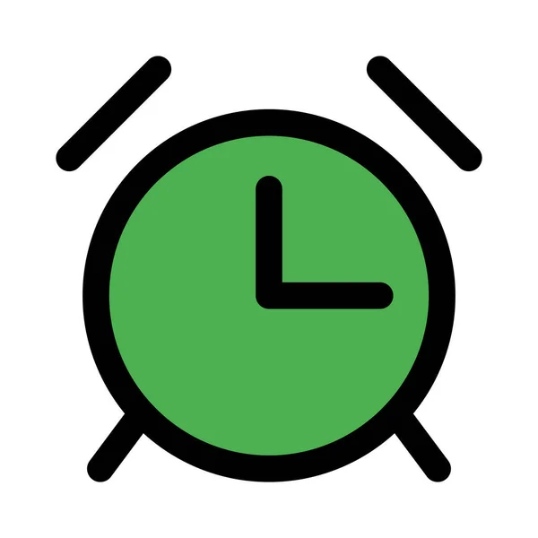 Reloj Despertador Mesa Aislado Sobre Fondo Blanco — Vector de stock