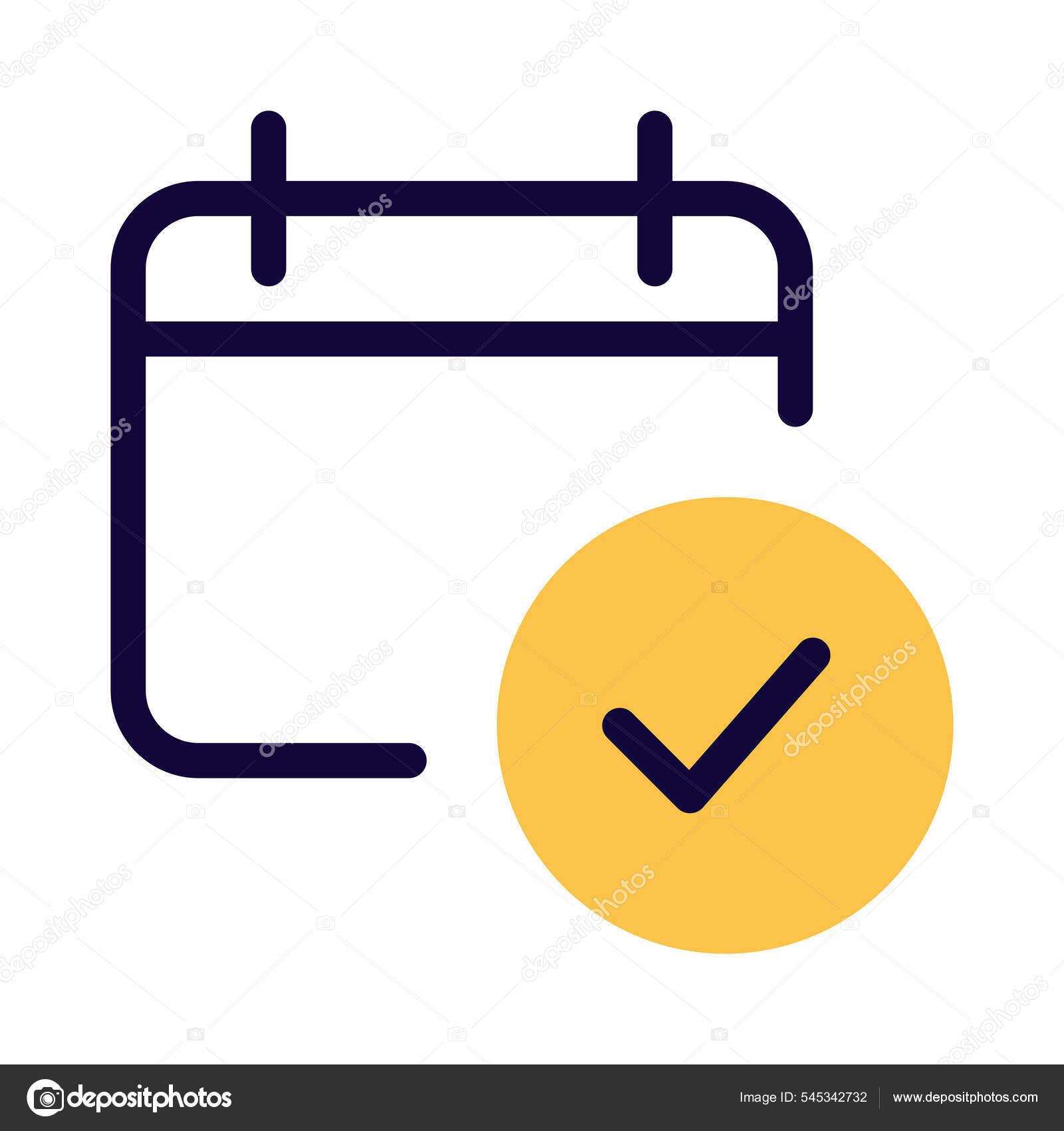 Check Scheduled Objectives Planned Calendar Events Stock Vector by