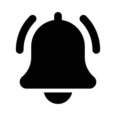 Beyaz arkaplanda izole edilmiş zil alarm sembolü
