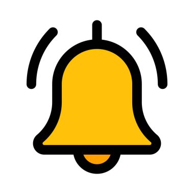 Beyaz arkaplanda izole edilmiş zil alarm sembolü