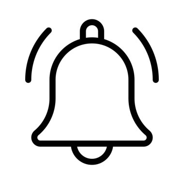 Beyaz arkaplanda izole edilmiş zil alarm sembolü