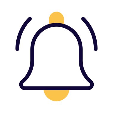 Beyaz arkaplanda izole edilmiş zil alarm sembolü