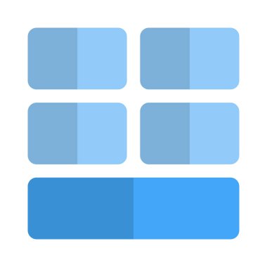 Alt çubuk menüsü düzenine sahip çoklu ekran