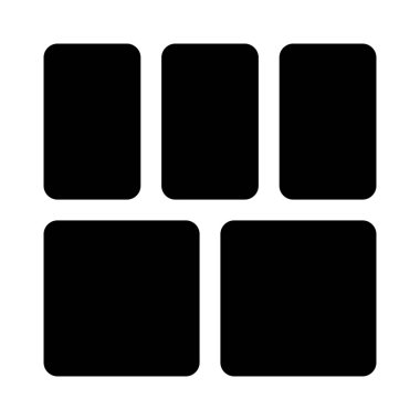 Beş bölüm çerçeve sütun ızgara paneli düzeni