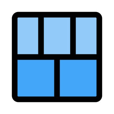 Beş bölüm çerçeve sütun ızgara paneli düzeni