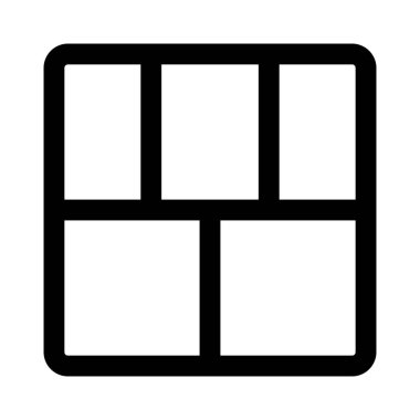 Beş bölüm çerçeve sütun ızgara paneli düzeni