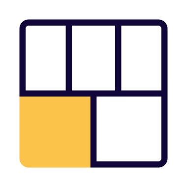 Beş bölüm çerçeve sütun ızgara paneli düzeni