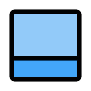 Üst büyütülmüş çerçeveli alt yatay ızgara