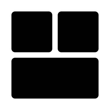 Üç kare slayt çubuğu ızgarası bölümleri böler