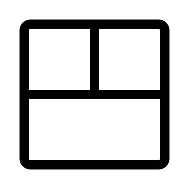 Üç kare slayt çubuğu ızgarası bölümleri böler