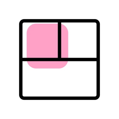 Üç kare slayt çubuğu ızgarası bölümleri böler