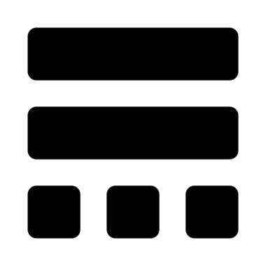 Üst geniş katmanlı alt küçük resim ızgarası