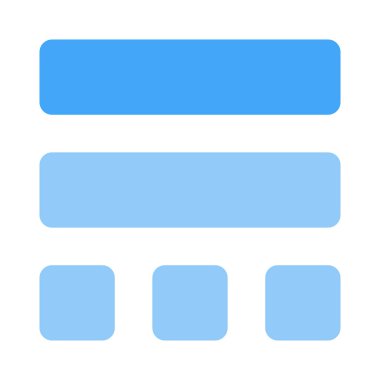 Üst geniş katmanlı alt küçük resim ızgarası