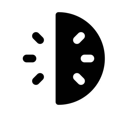 Yarım saati temsil eden dijital saat yüzü