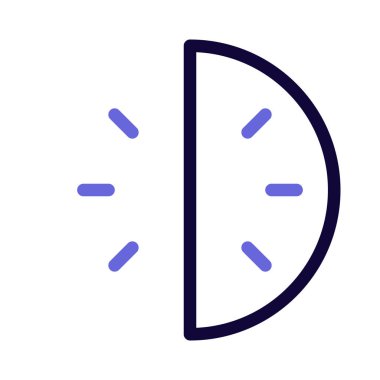 Yarım saati temsil eden dijital saat yüzü