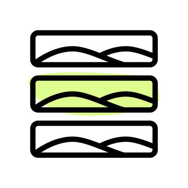 Yatay ızgara biçiminde resimlerin katmanı