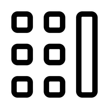 Dikey çubuk şeritli sol tuş paneli