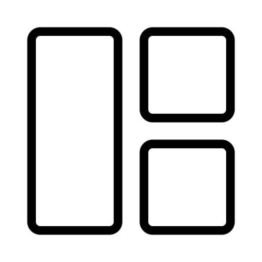 Sol çubuk dikey ızgaralı kare kutular